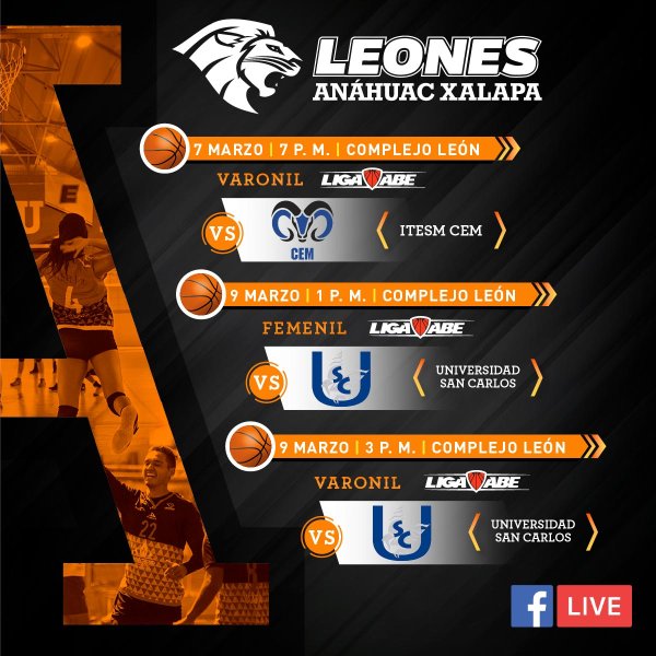 Ver en pantalla completa Básquetbol Femenil y Varonil en Liga ABE