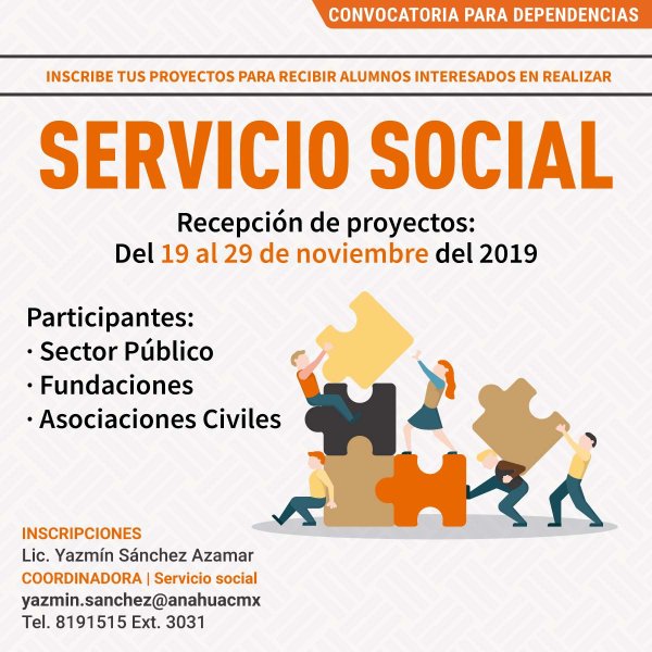 Ver en pantalla completa Convocatoria de Servicio Social para Dependencias