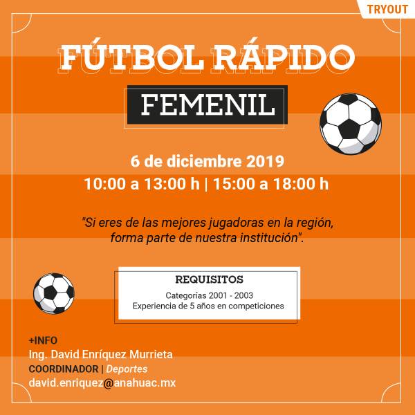 Tryout Fútbol Rápido Femenil