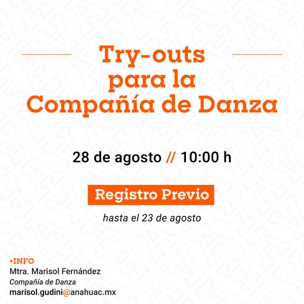 Ver en pantalla completa Try-Outs para la Compañía de Danza