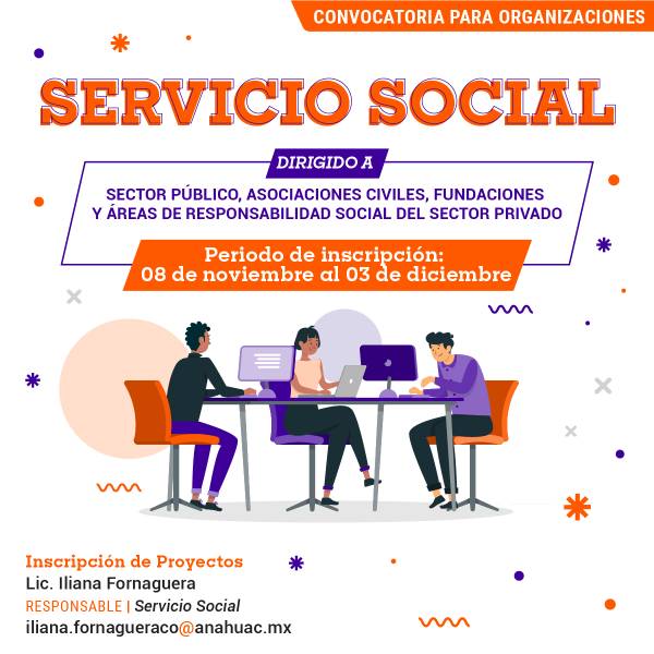 Servicio Social: Convocatoria para Organizaciones
