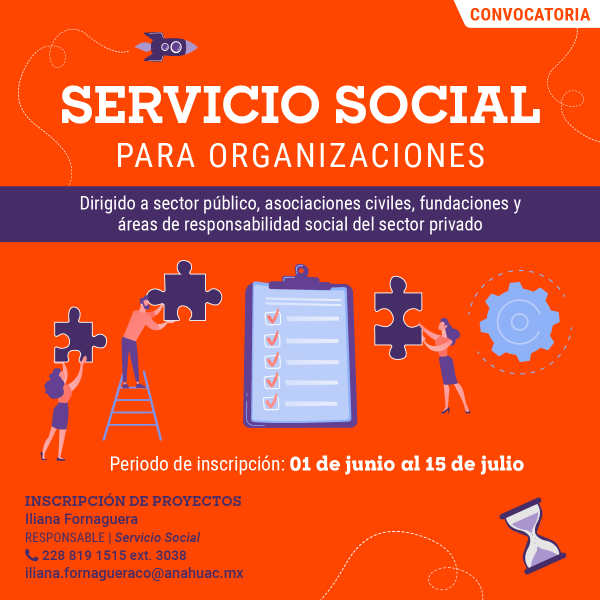 Ver en pantalla completa Servicio Social: Convocatoria para Organizaciones