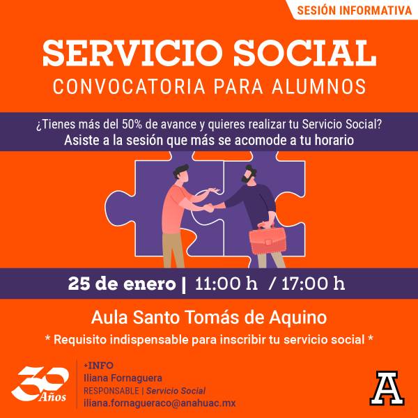Convocatoria de Servicio Social para Alumnos