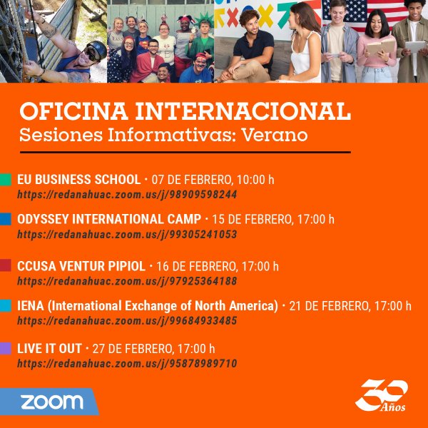 Ver en pantalla completa Sesiones Informativas para Verano