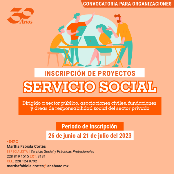 Ver en pantalla completa Servicio Social: Convocatoria para Organizaciones