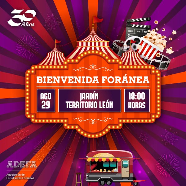 Ver en pantalla completa Bienvenida Foránea