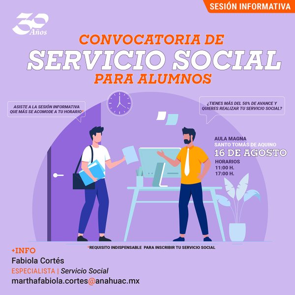 Ver en pantalla completa Convocatoria de Servicio Social para Alumnos