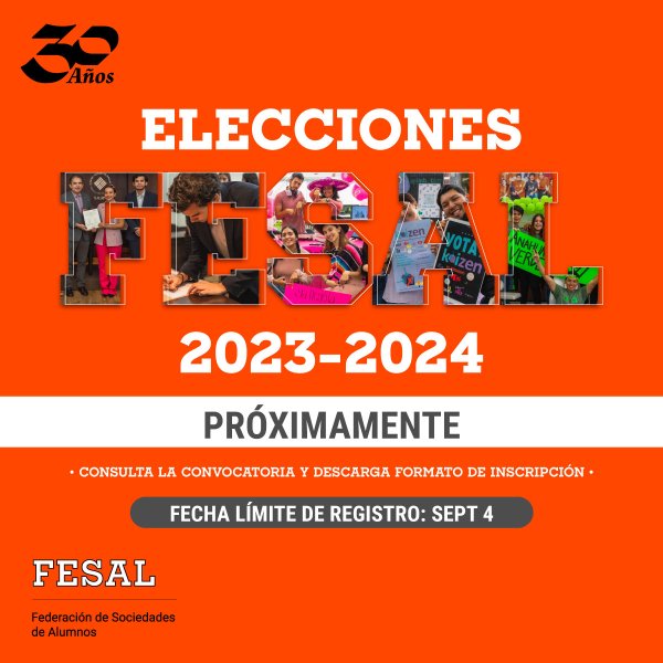 Ver en pantalla completa Elecciones FESAL: Convocatoria