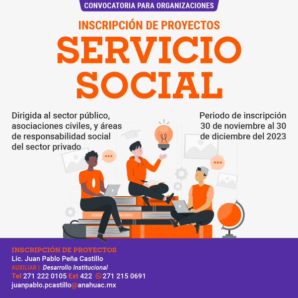Ver en pantalla completa Servicio Social: Convocatoria para Organizaciones