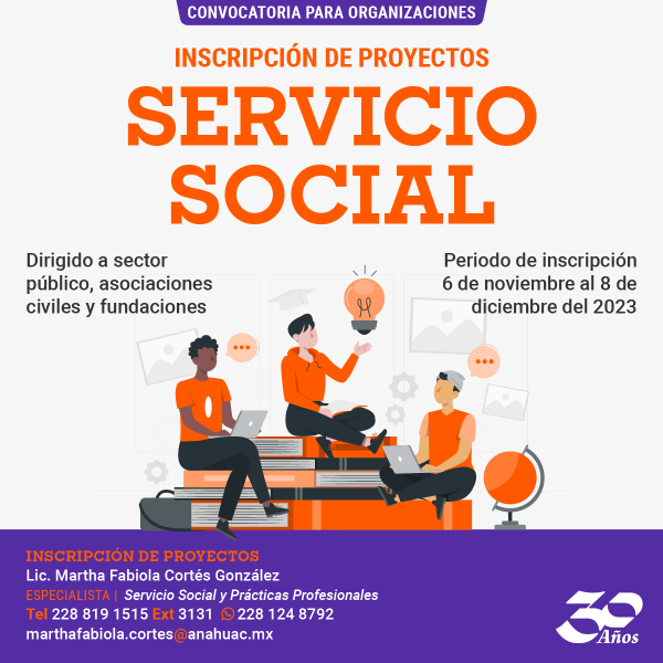 Ver en pantalla completa Servicio Social: Convocatoria para Organizaciones
