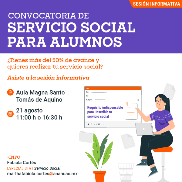 Ver en pantalla completa Servicio Social: Convocatoria para Alumnos