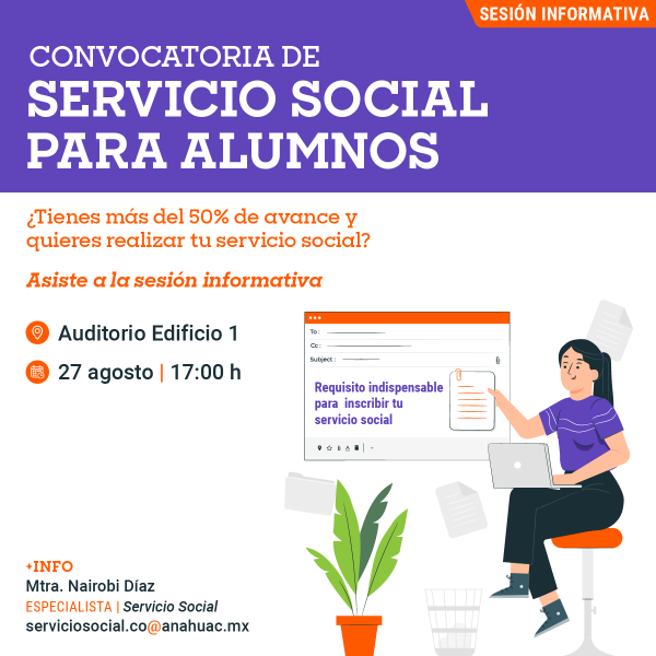 Ver en pantalla completa Servicio Social: Convocatoria para Alumnos