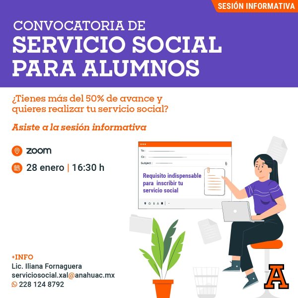 Ver en pantalla completa Servicio Social: Convocatoria para Alumnos