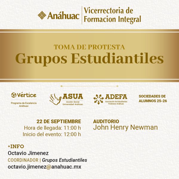 Ver en pantalla completa Toma de Protesta Grupos Estudiantiles